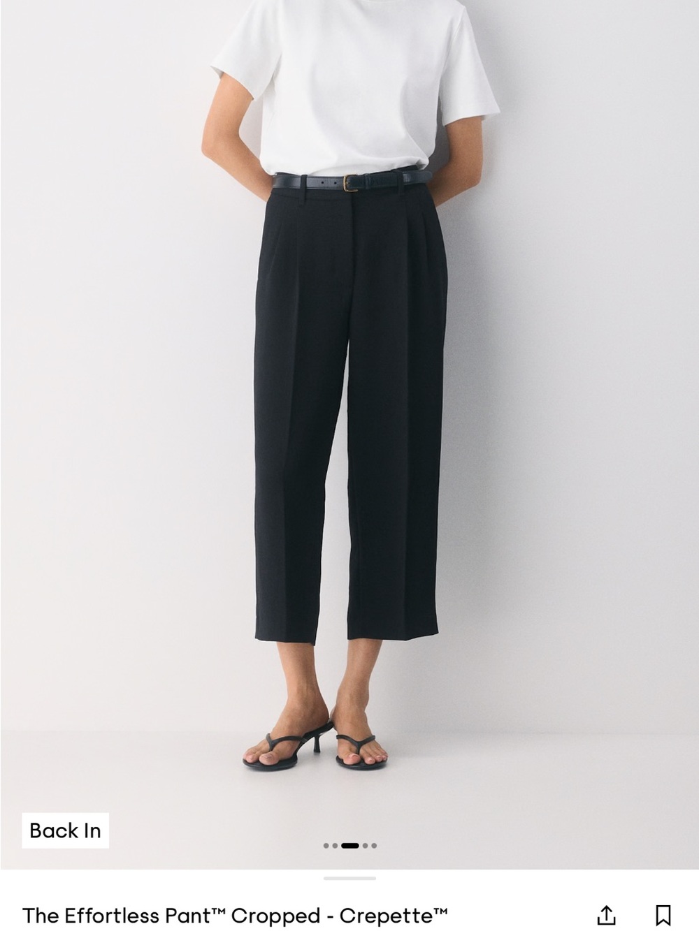 Wilfred Cropped Pleated Pants in Black